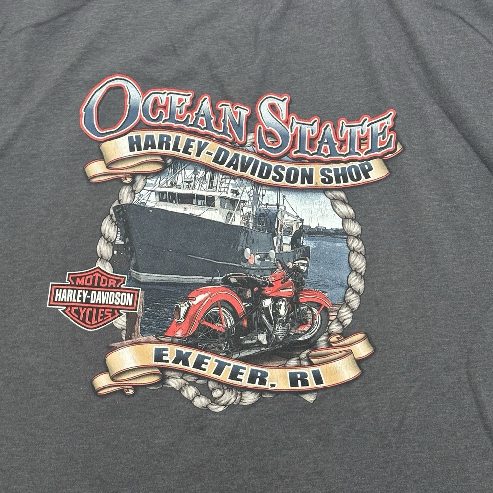 Vintage Harley Davidson T Shirt Mens 2XL Ocean State  RI Rhode Island Exeter USA